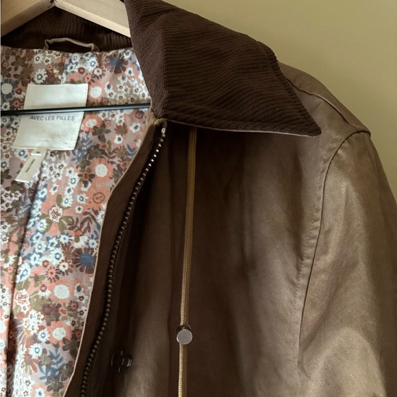 NWT | ANTHROPOLOGIE Avec Les Fillies Floral Toggle-Cotton Rain Anorak Trench - Picture 9 of 14